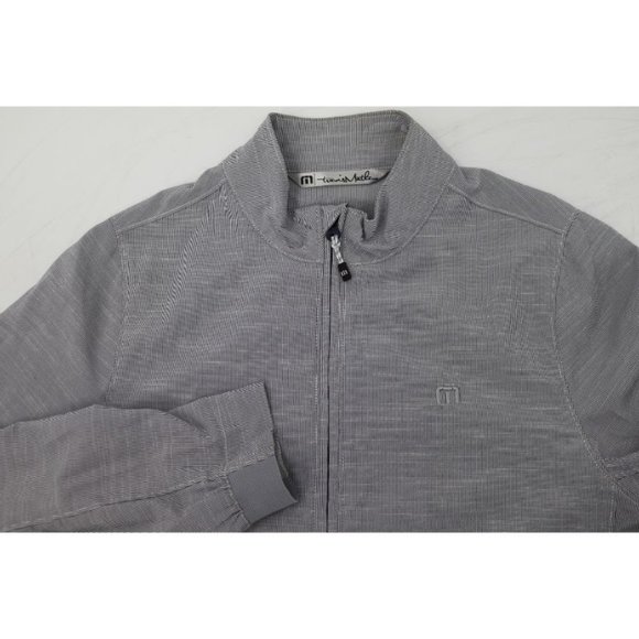 Travis Mathew Jacket Mens Medium Long Sleeve Striped Full Zip Golf casual pocket - Picture 10 of 16